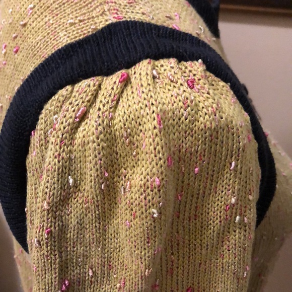 Ball of Cotton zipper color block tweed, black trim pink thread cardigan - Picture 6 of 13